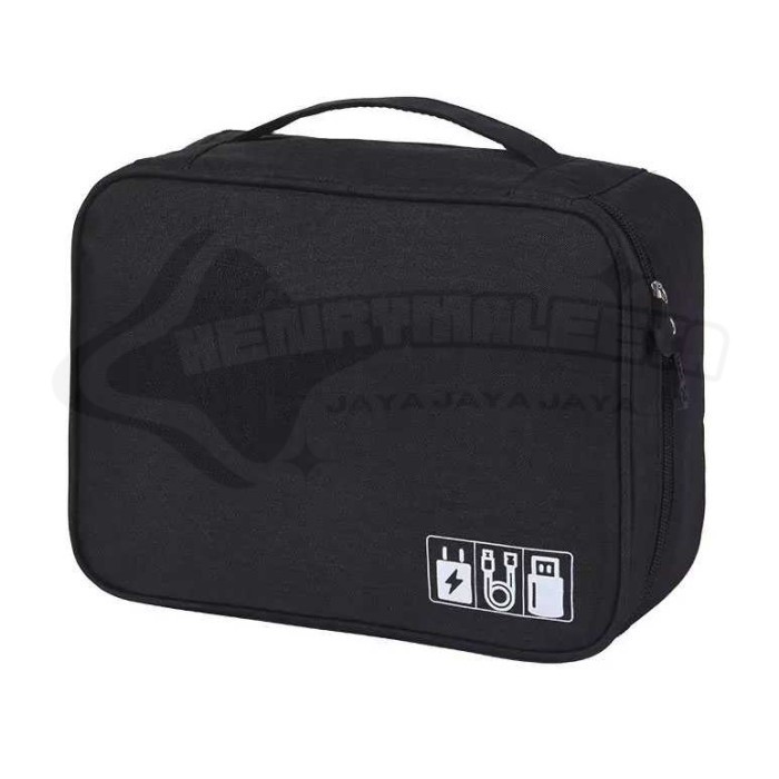 Tas Gadget Travel Pouch Organizer Bag Tas Perkakas Elektronik - Hitam