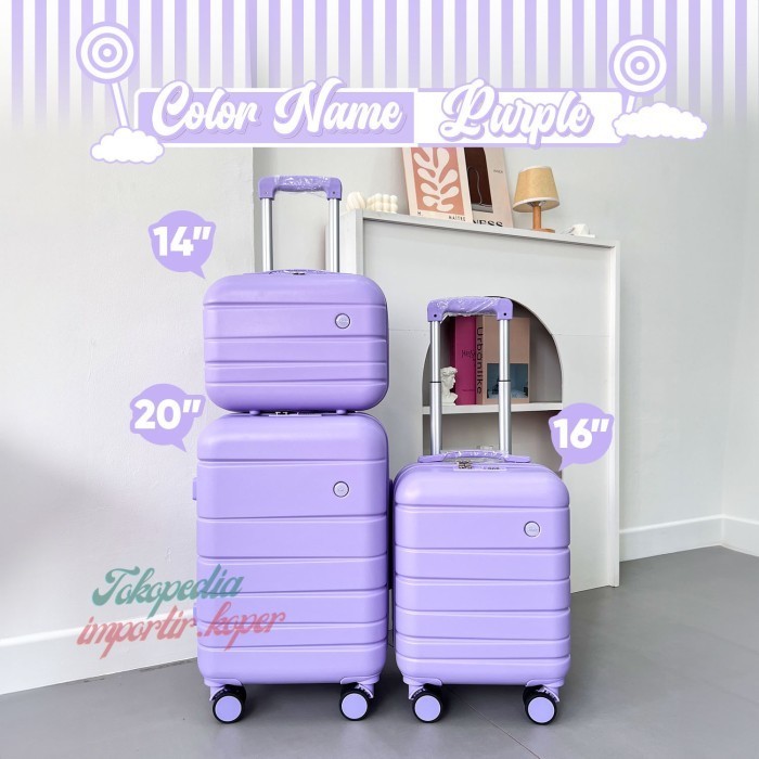 Koper Joshee Original LOLLIPOP Series Koper Lucu Cabin 16 Inch purple