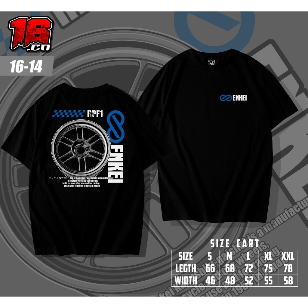 Kaos Racing Velg Enkei Rpf1 Kaos Velg ENKEI RPF1 Kaos Pria Wanita Kaos Otomotif Kaos Distro 16.CO