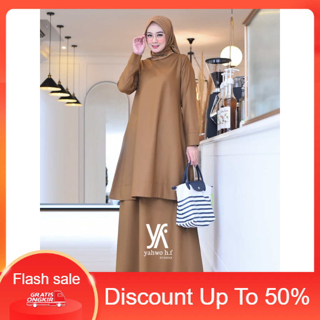 PROMO SETELAN ROK TUNIK PNS WANITA/BAJU KURUNG/SERAGAM PNS  WARNA KHAKI PEMDA PDH GURU TERBARU 2024 