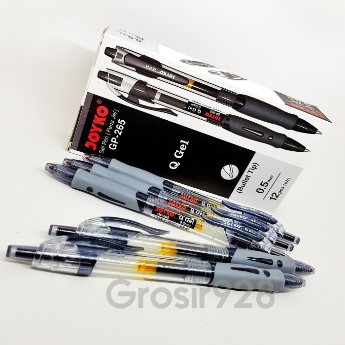 

PROMO!! -(Per Lusin) Pulpen / Ballpoint Gel Joyko Q Gel Pen GP-265 Hitam 0.5 mm