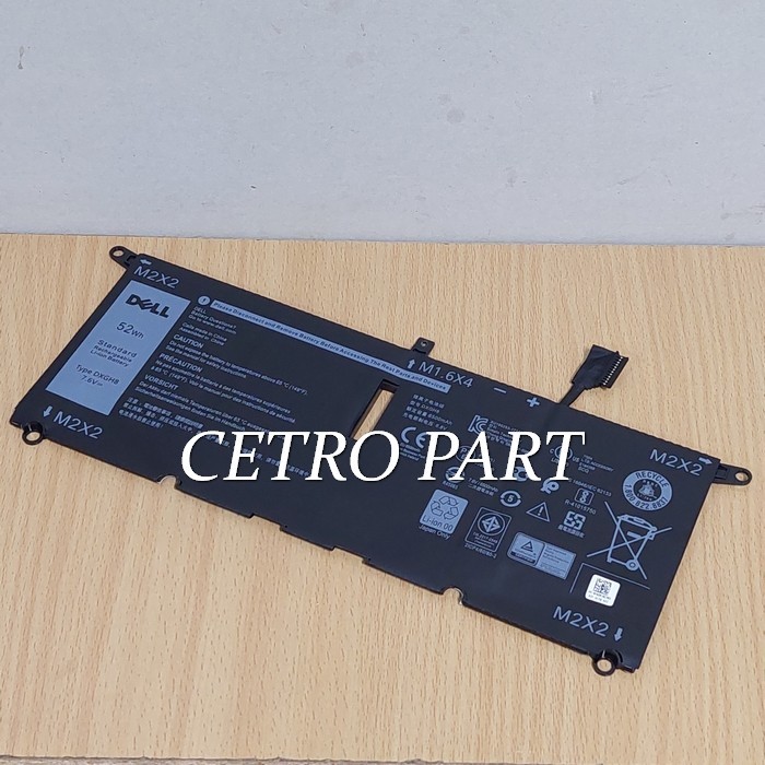 Baterai Batre Laptop Dell XPS 13 3301 7390 9370 9380 Series Type DXGH8