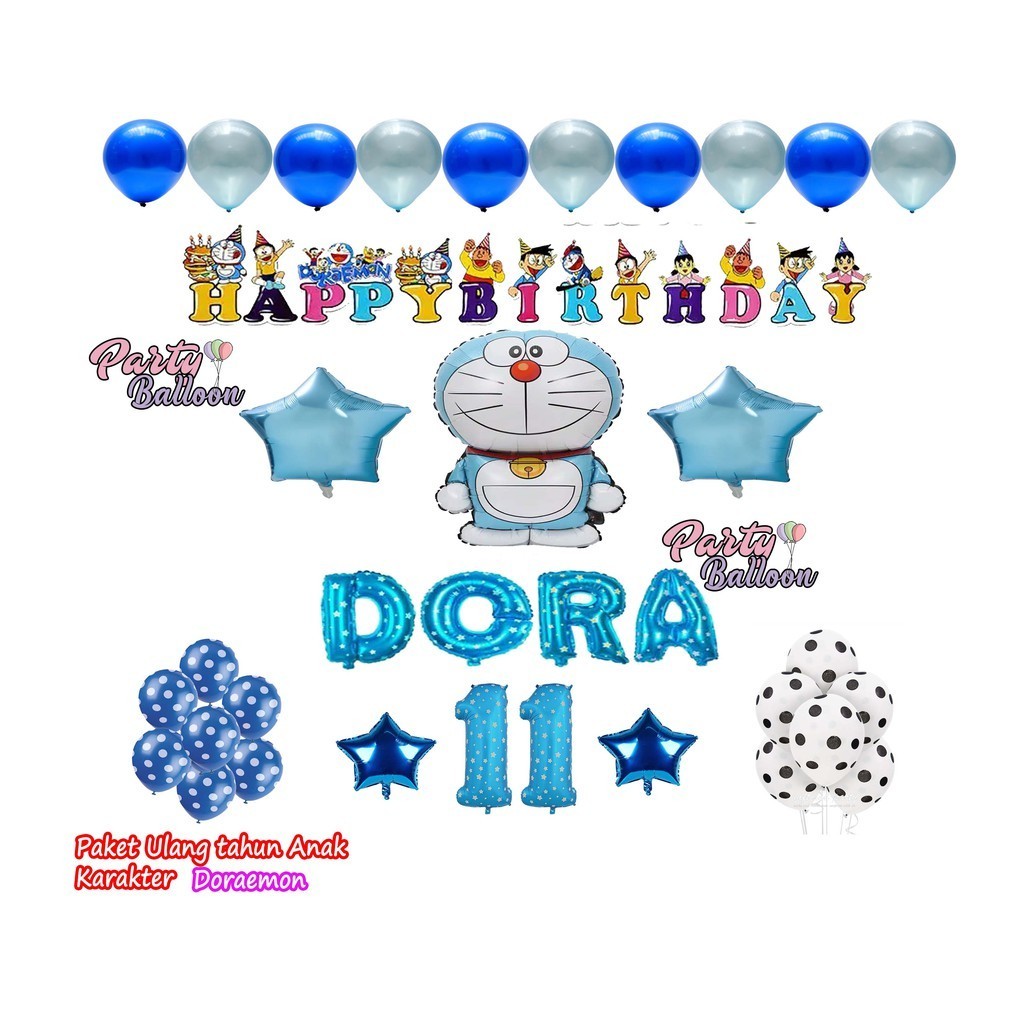Paket Dekorasi Ulang Tahun Anak Karakter Doraemon