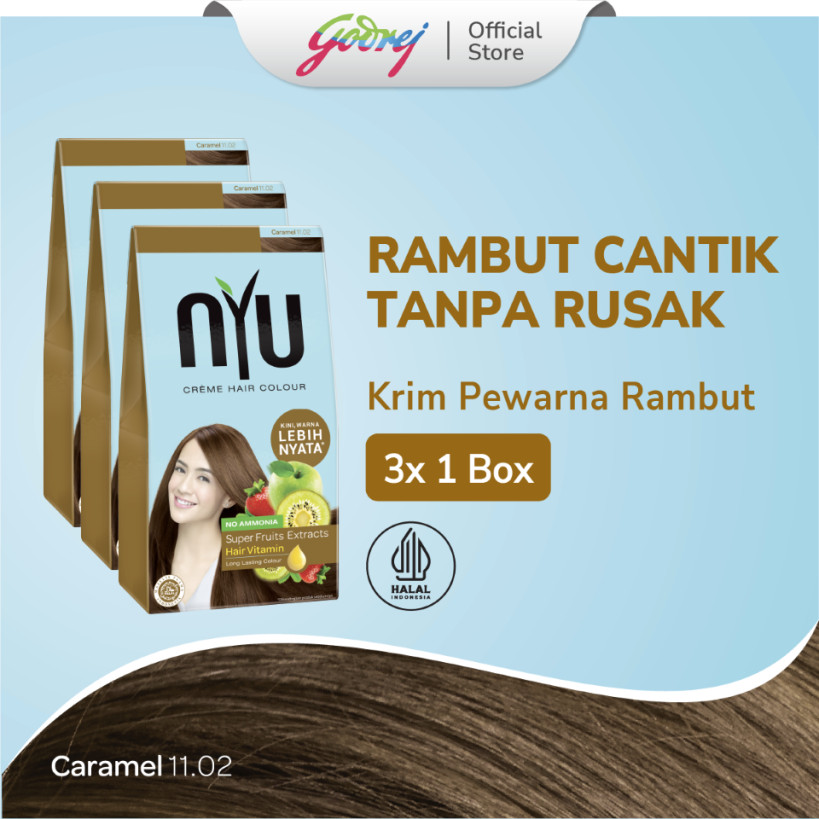 NYU Creme Hair Colour Caramel x3 - Pewarna Rambut Panjang/Long Hair
