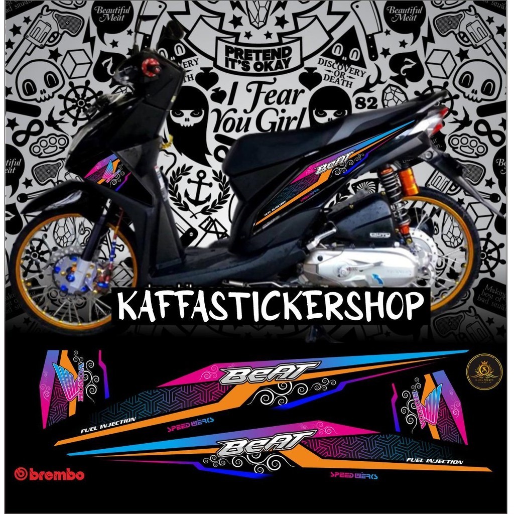 COD/ STRIPING BEAT FI INJEKSI STICKER LIST BODY MOTOR BEAT FI STIKER LIST VARIASI STIKER OREN VARIAS