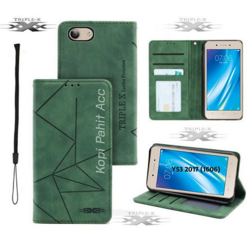 Case Vivo Y53 2017 1606 1606A Flip Cover Wallet Sarung Hp Casing Dompet Flip Magnet