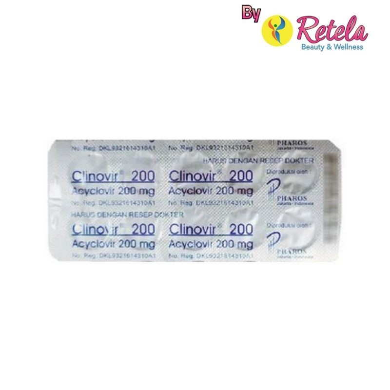 Clinovir 200Mg 1 Blister 10 Tablet/ Acyclovir/ Cacar/ Herpes