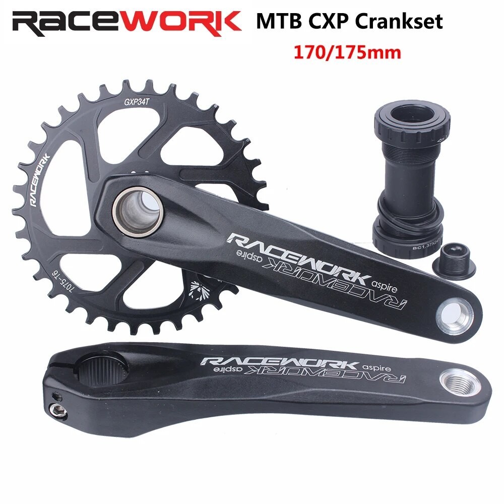 RACEWORK MTB GXP Crankset 170/175mm Mountain Bike Crank Narrow Wide Chainring 32/34/36/38T 11/12S Bi