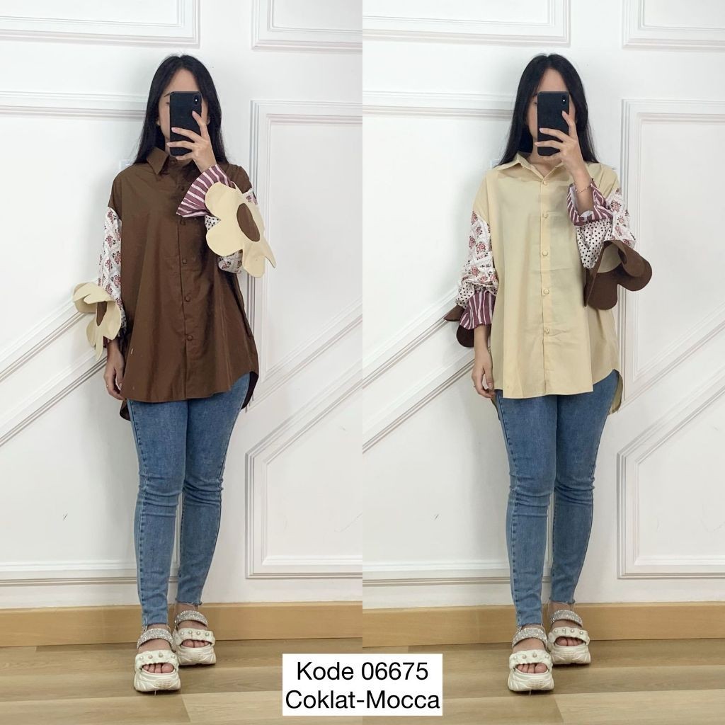 Kemeja Wanita Motif Bunga Kekinian I Kemeja Bunga Bunga Wanita I Blouse Wanita Bunga Bunga
