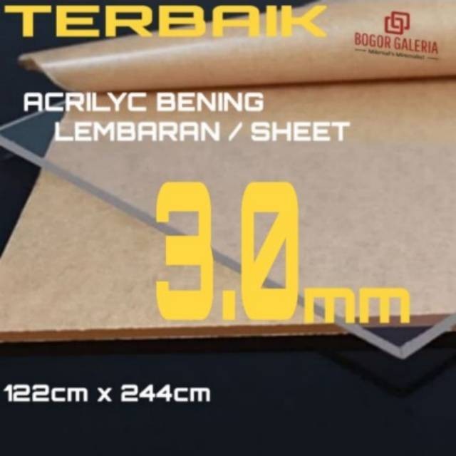 Akrilik Lembaran  Acrylic Lembaran 3mm 122cm x 244cm Bening