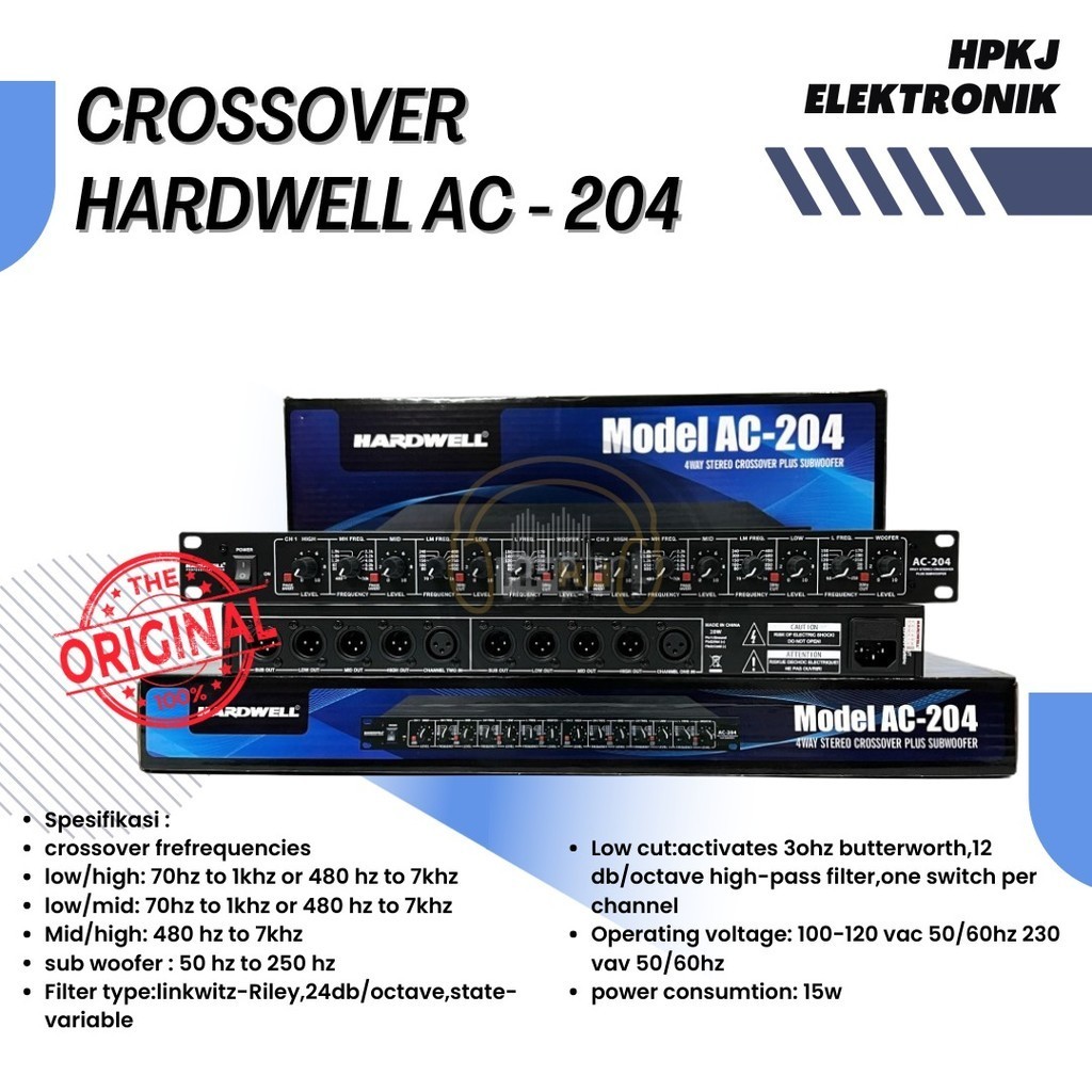 Crossover Hardwell AC 204 AC204 Stereo 4-way Crossover Hardwell AC-204