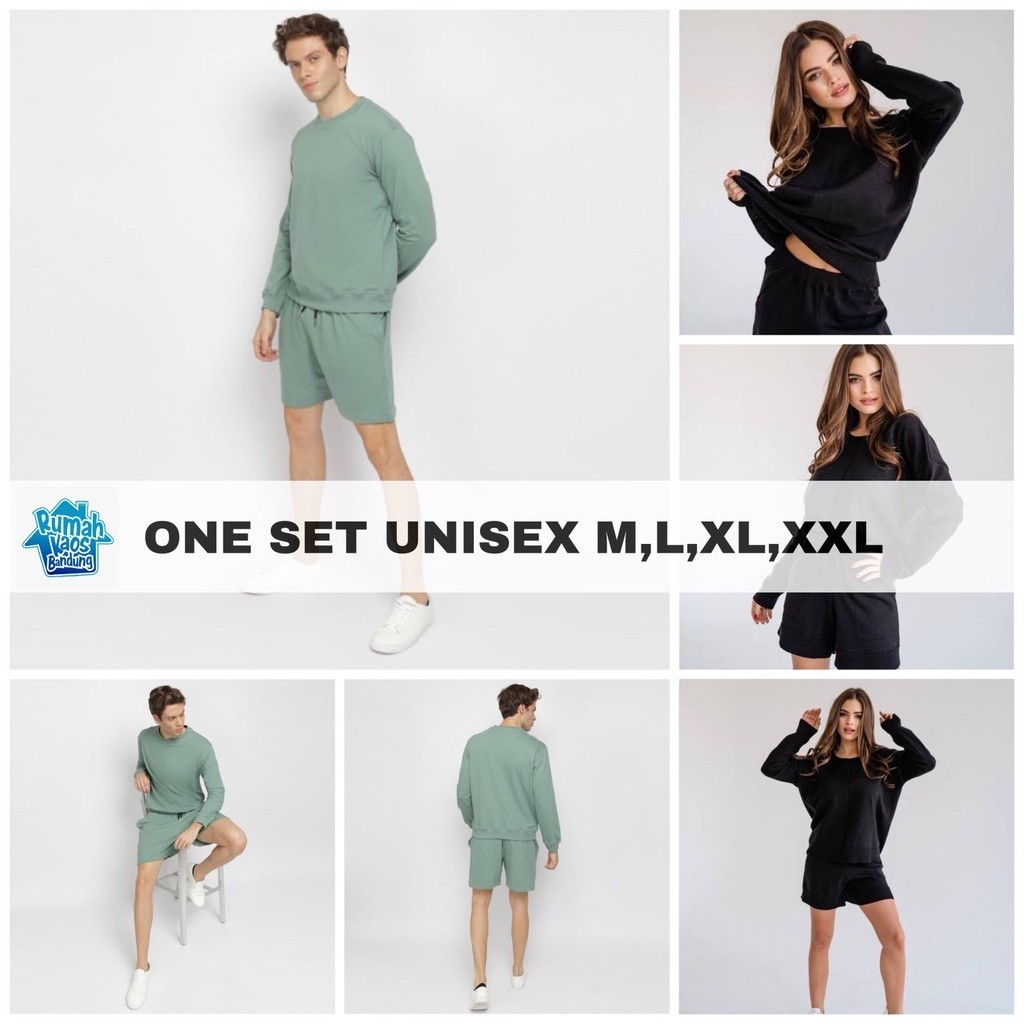ONE SET / SETELAN BAHAN SWEATER PRIA & WANITA