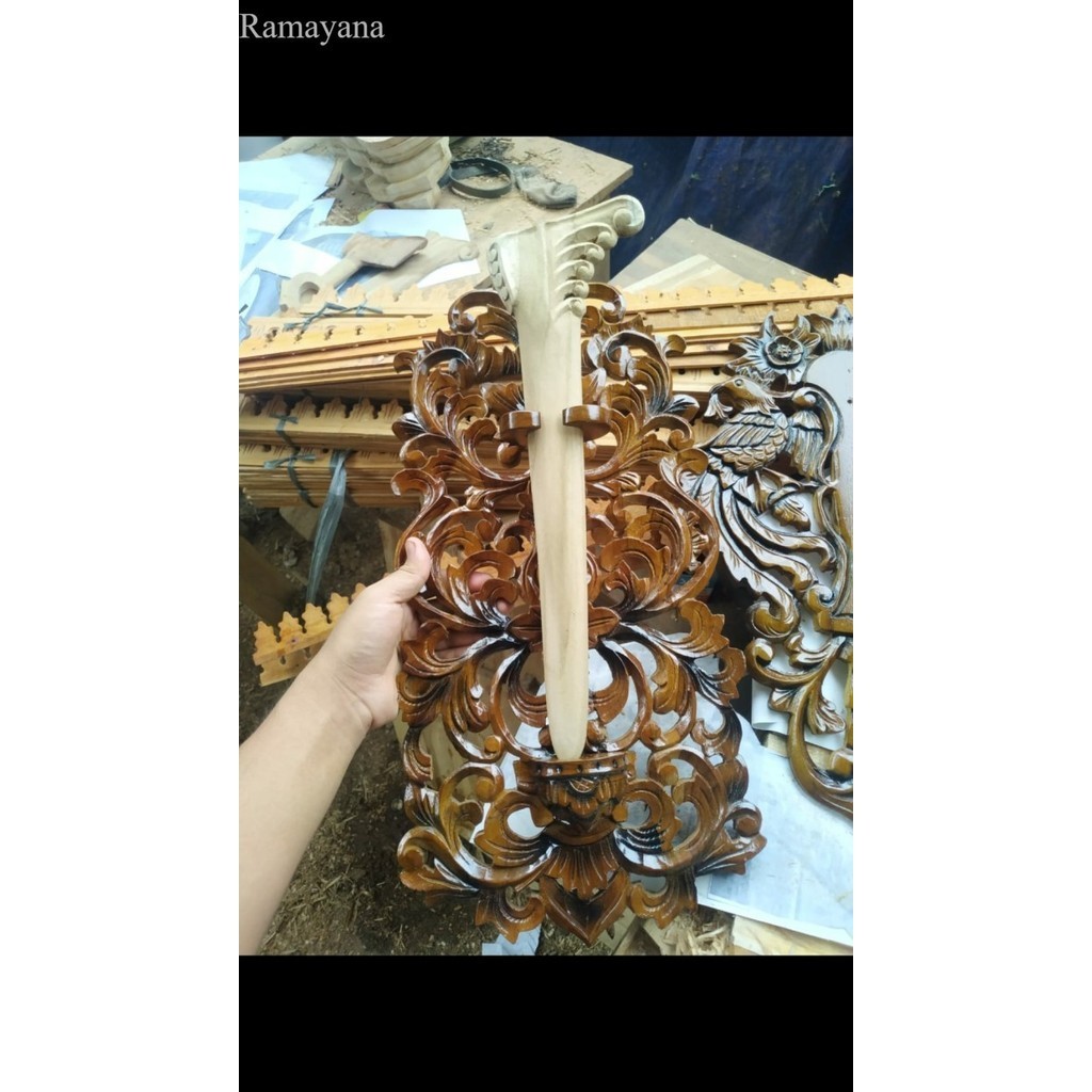 

Blawong keris jati ukir kembangan 200rb murah