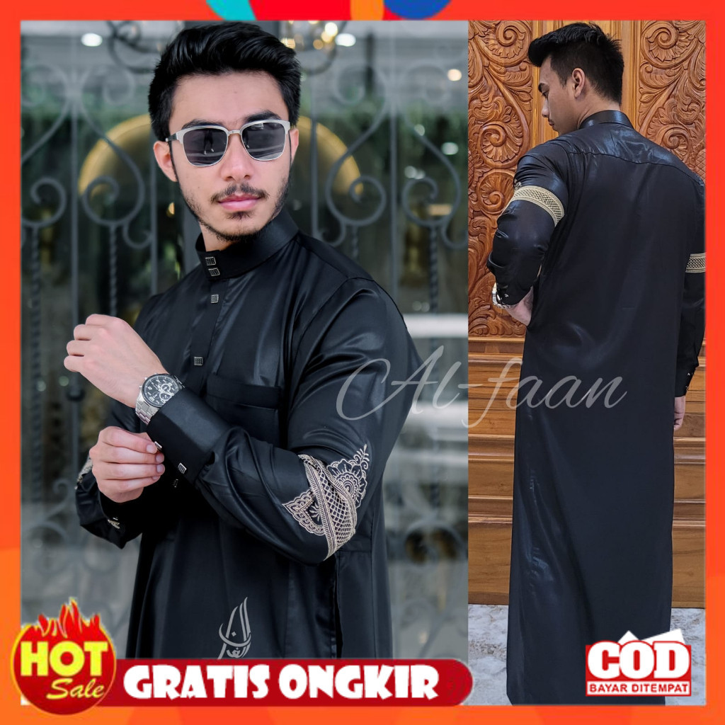 KAIN ADEM HALUS TEBAL / Jubah Slimfit Pria Gamis Pria Jubah Bordir Terbaru Gamis Alfaan s_xxl
