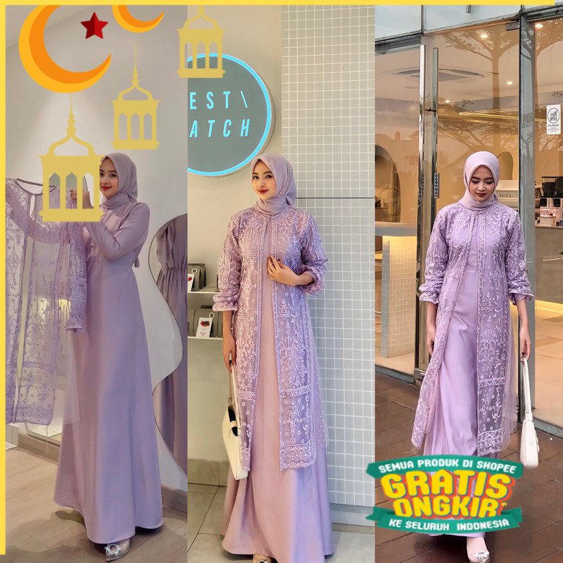 Radifa Dress Set Outer Dress Luxury Size Jumbo SIZE M L XL XXL Dress Silk Tulle Dress Elegant New Mo