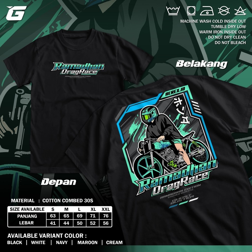 Kaos Ramadhan Drag Race Evolution Baju Distro Motor Herex Balapan Drag Bike Repeat Tshirt Otomotif G