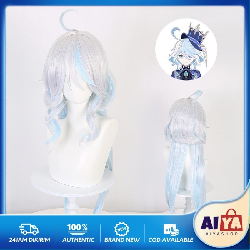 Wig Furina Manmei Wig Focalors Rambut Palsu Cosplay Genshin Impact Wig