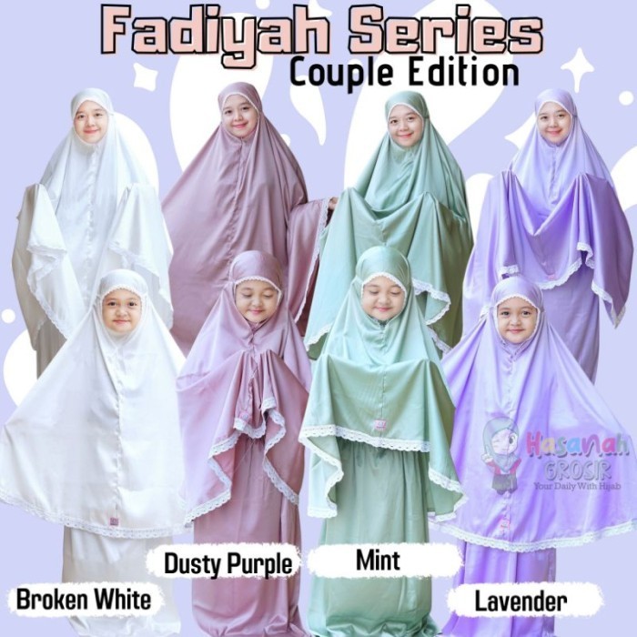Mukena Couple ibu dan anak Fadiyah Series hasanah mukena set - Mint, S