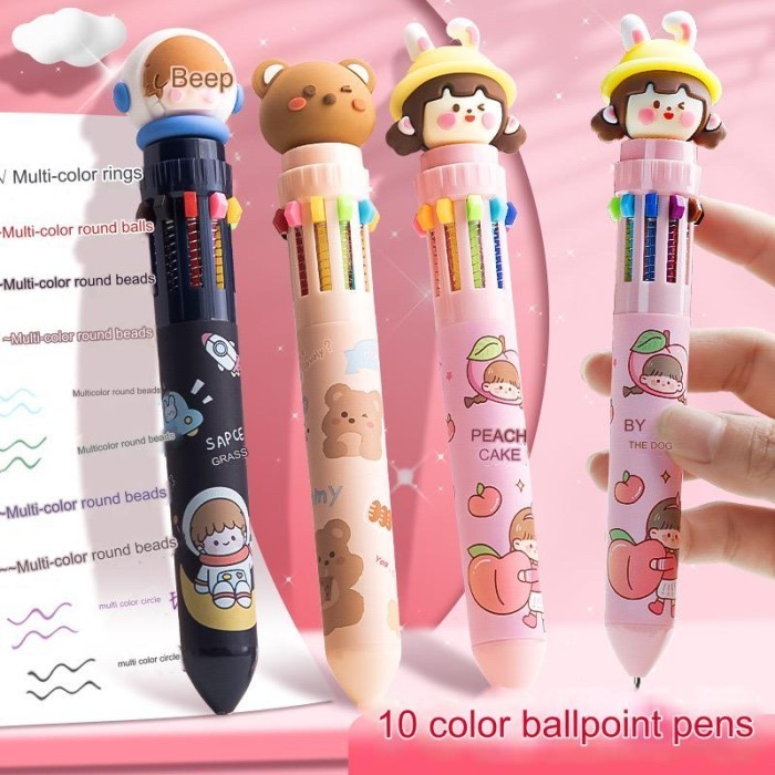 

[LOGU] Pulpen 10 warna, Bolpoin pena 10 warna, 10 color Ballpoint Pen