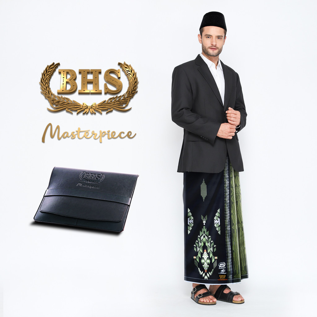 Sarung BHS Masterpiece Gold Motif M81 SGE Hitam Hijau