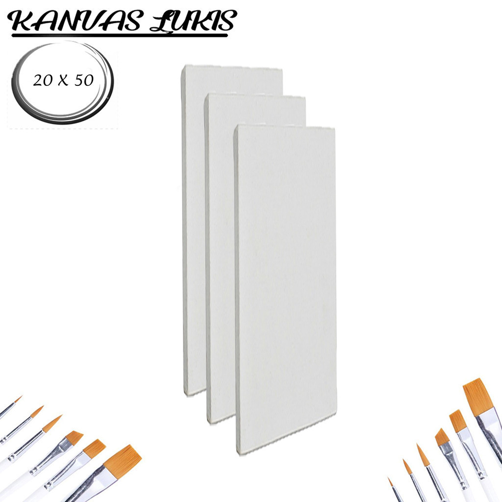 

Kanvas Lukis 20 X 50 Stretched Canvas LION Medium Texture FREE GESSO