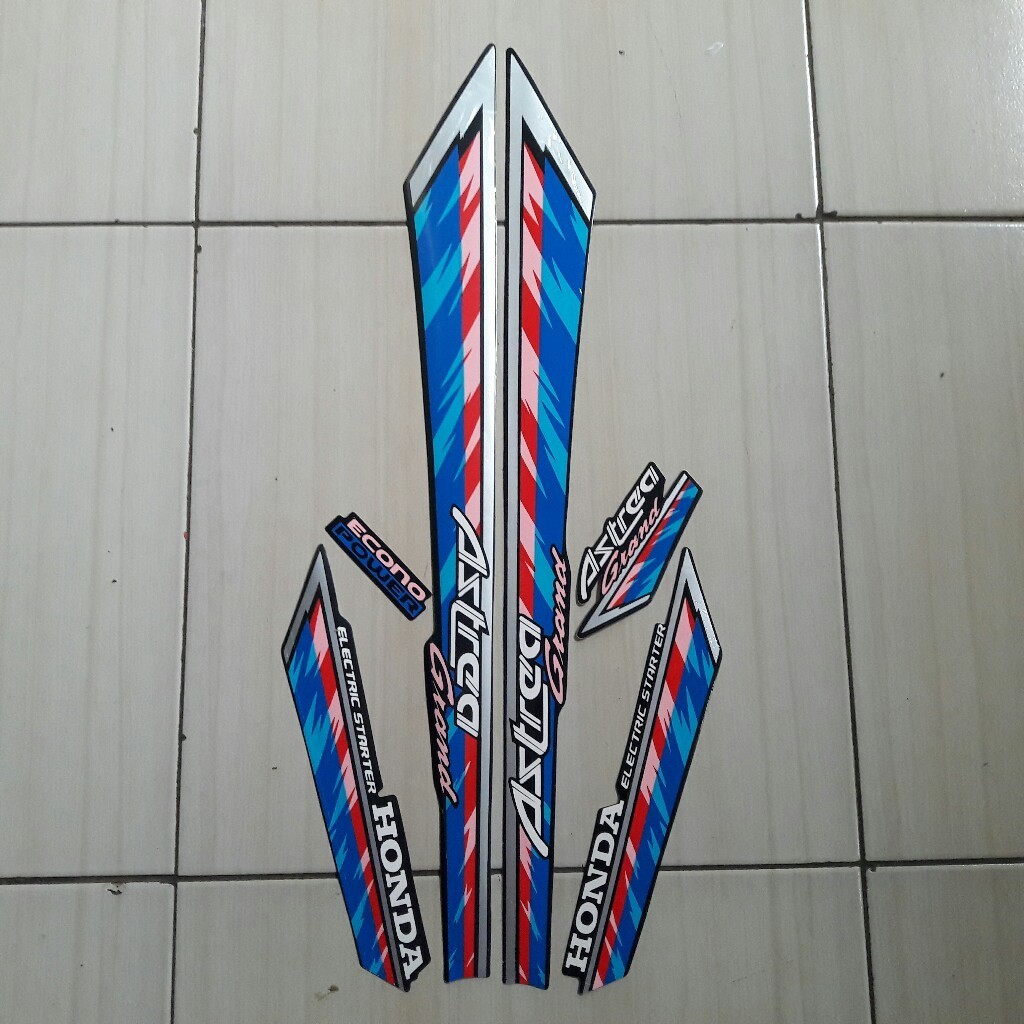 sticker striping motor astrea grand 93 Limited Edition biru-pink