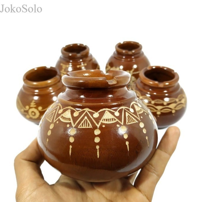 

Sale - Asbak Rokok Kayu Jati Ukir Cukit Model Gentong Klasik Antik murah