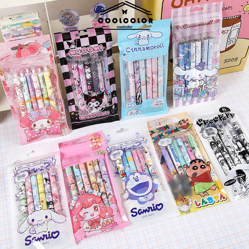 

COD❤️6 pcs/Sst Pulpen Gel 0.5mm Sanrio Kartun Lucu Pena Hitam Kado Hadiah Gift Anak Ballpoint Sekolah Kantor Pelaja Untuk Alat Tulis-cl