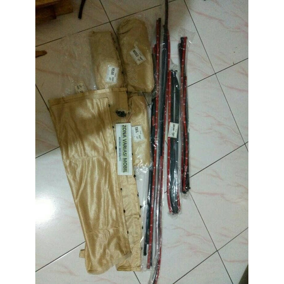 Gunali Hordeng horden Gorden Tirai Mobil Agya Ayla Crem Krem Full Set