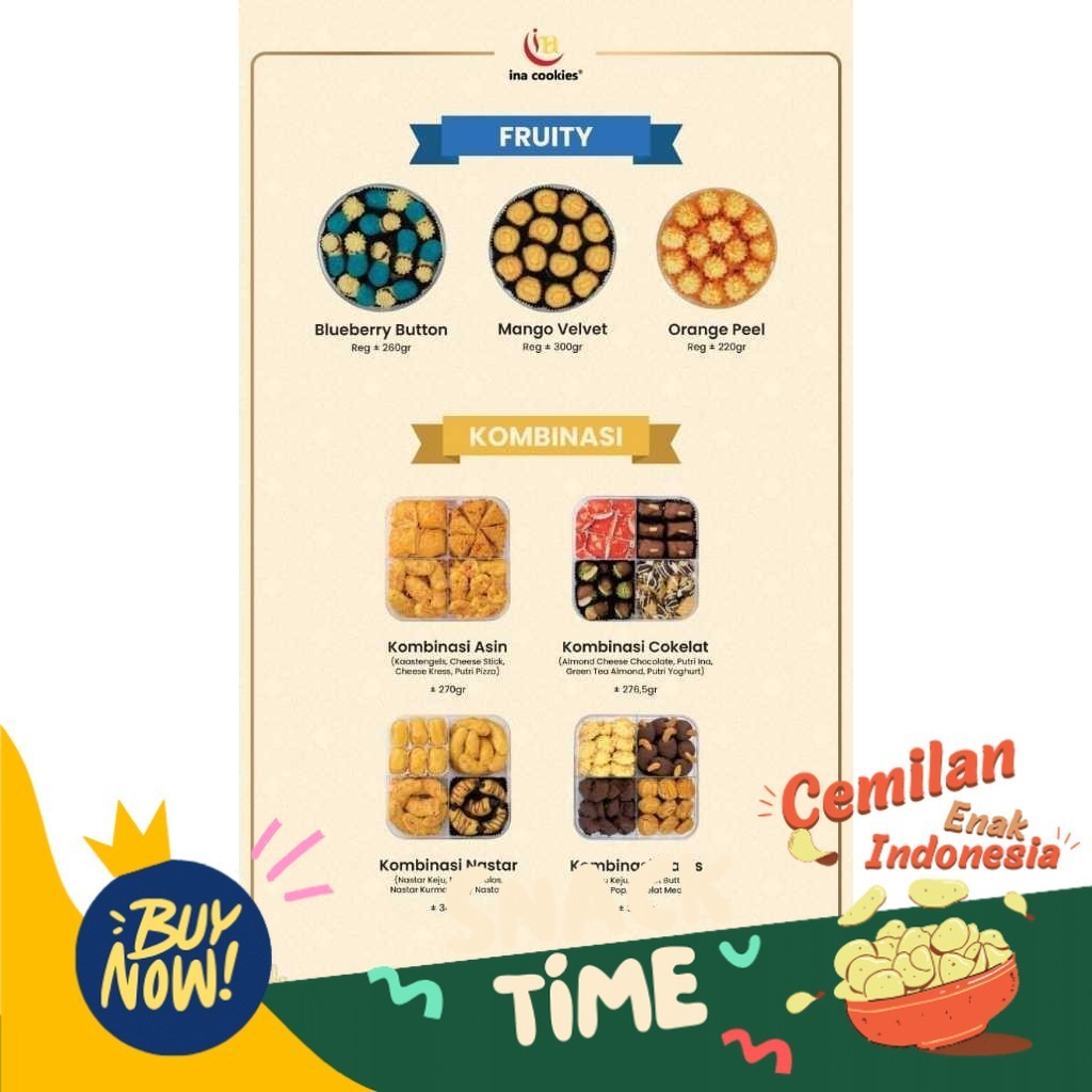 

Special Diskon READY STOCK BARU Ina Cookies Kue Kering Keluarga Homemade Terkenal HALAL
