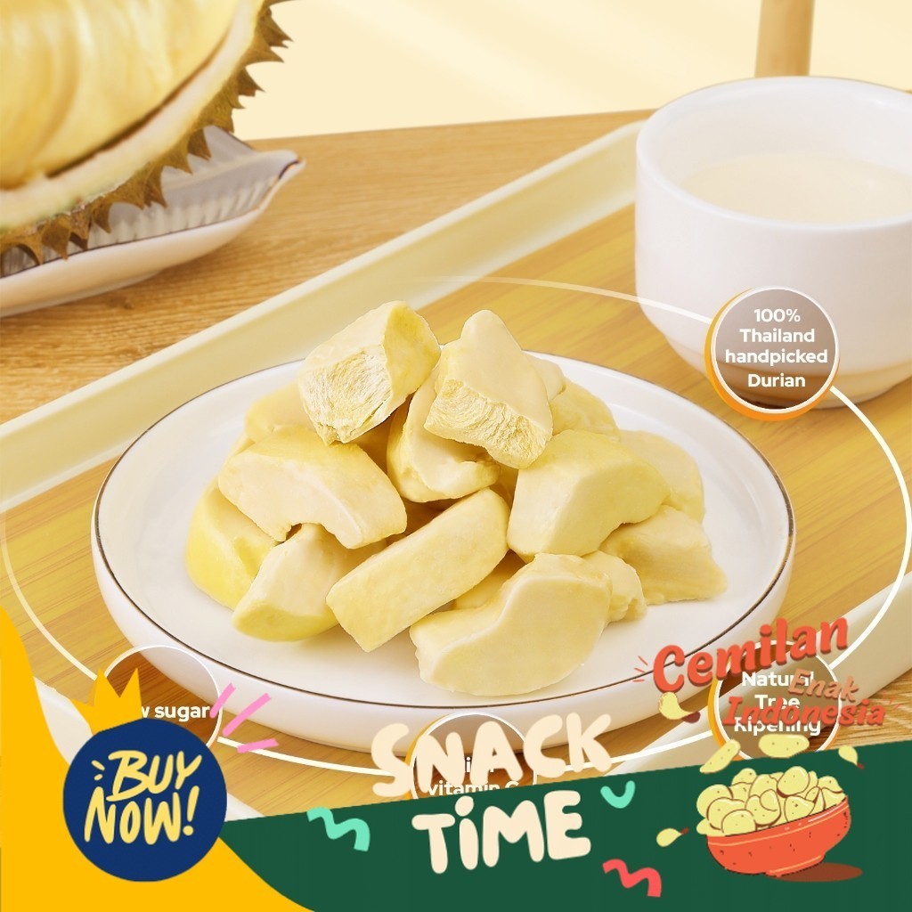 

Special Diskon Ursnacks DURIAN FREEZE DRIED FRUIT - Snack Import Keripik vakum Kering Halal BPOM Rendah Gula Sehat