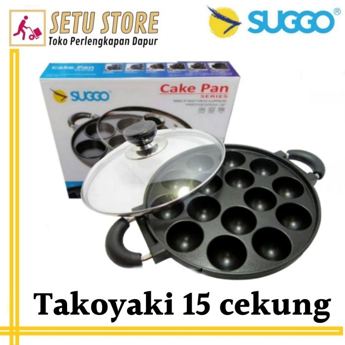

Cetakan kue SUGGO lubang 15 cekung cetakan loyang kue takoyaki cembung