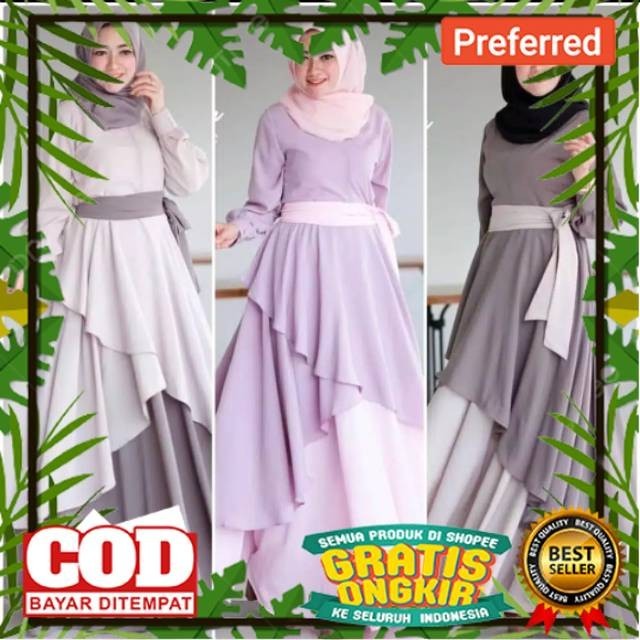 Zalea maxy/dress size S,M,L,XL (Bisa COD) Gamis jumbo Gamis wanita Gamis terlaris Baju wanita Baju j