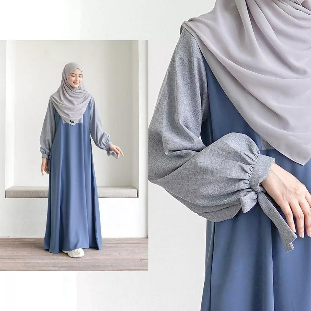 SAFA FACTORY Gamis Wanita Remaja Terbaru Baju Dress Wanita Muslimah Kekinian NK