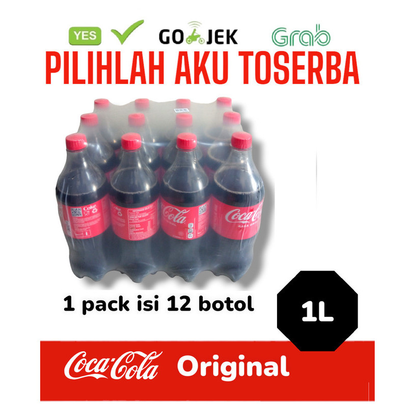 

Coca Cola Original BOTOL PET 1 LITER - ( HARGA 1 PACK ISI 12 )