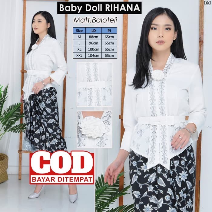 

PROMO-Cuci Gudang Atasan kebaya kutubaru Rihana / kebaya modern / Kebaya kutubaru putih - Putih Tulang, XXL