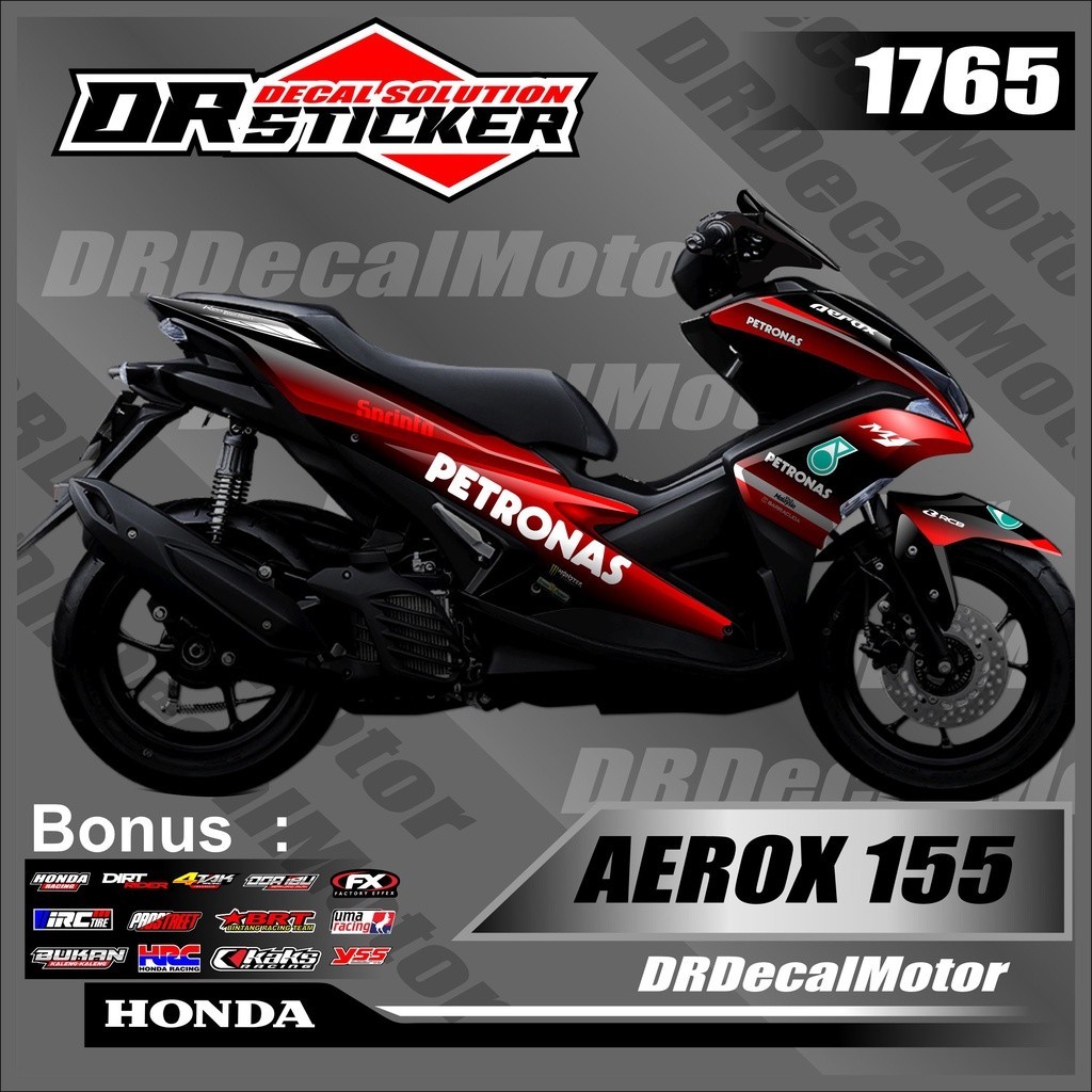 Decal aerox 155 full body Sticker aksesoris sepeda motor Aerox 155 Lis variasi desain petronas aerox