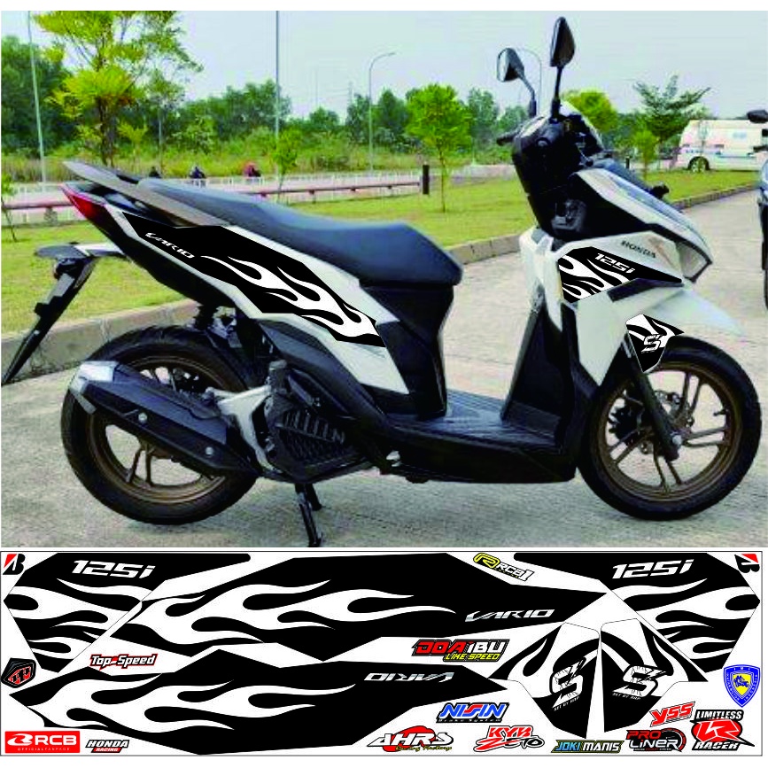 DECAL STIKER COD /STIKER MOTOR HONDA VARIO NEW 125 /  STIKER NEW VARIO 125 ISS .CBS  STIKER STRIPING