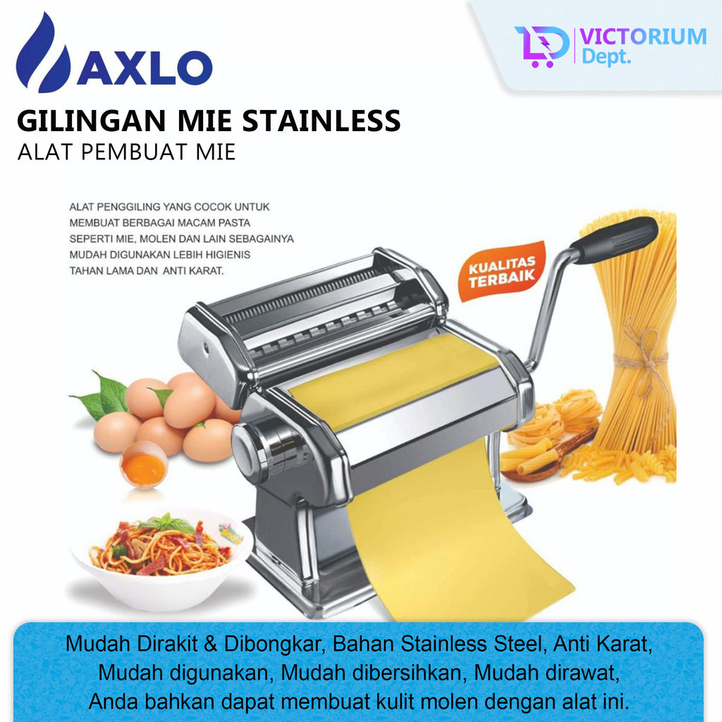 

Alat Pembuat Mie / Pasta Maker / Gilingan Mie Stainless GSF AXLO A-905