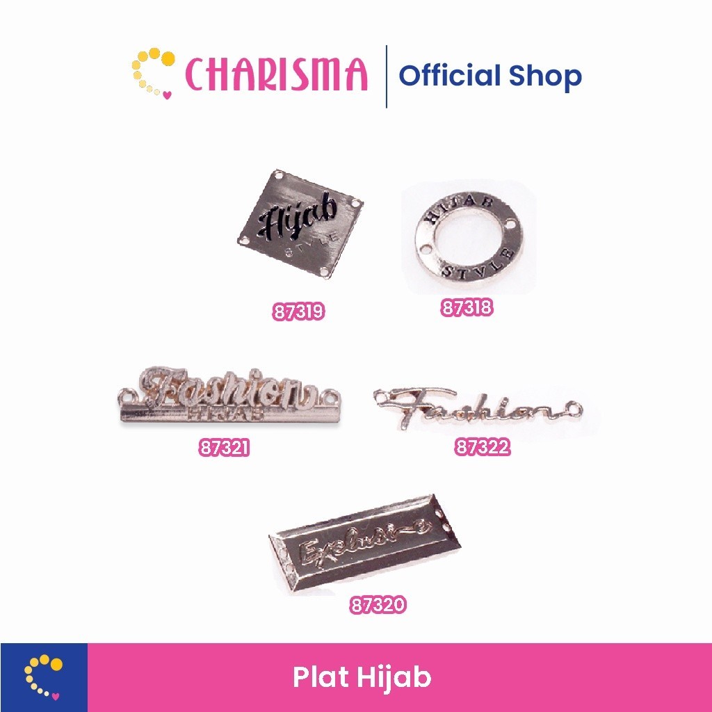 Charisma Label Plat Hijab Fashion - Label Tag Besi - Aksesoris Hijab
