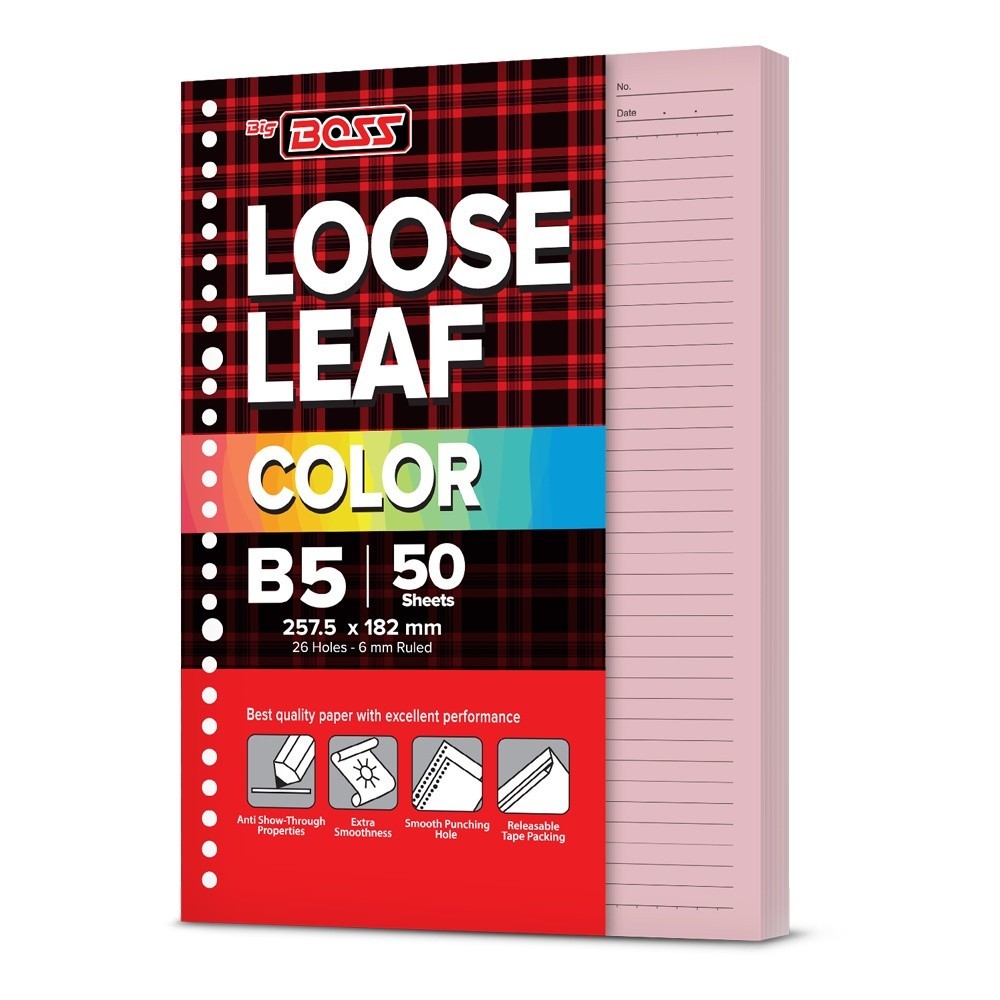 

[Stationery Spectrum] BigBoss Loose Leaf 50 B5 Pink - BBO LL 50 B5 170