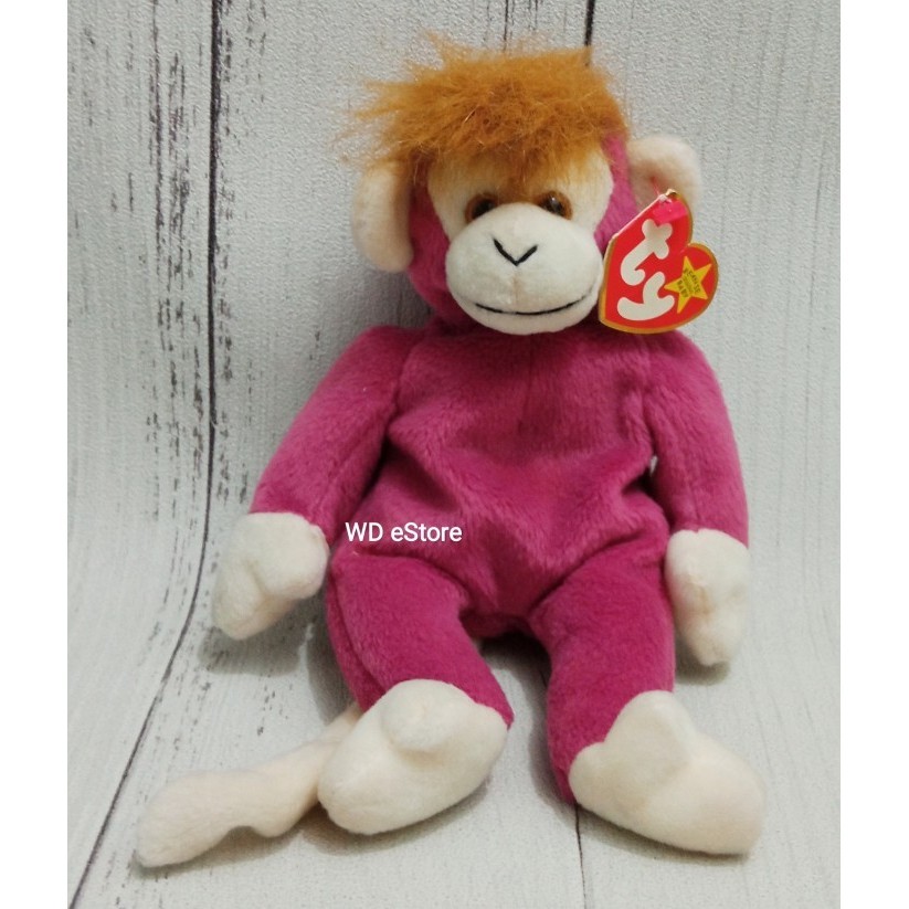 Boneka Monyet TY Beanie Baby, Schweetheart -RR45