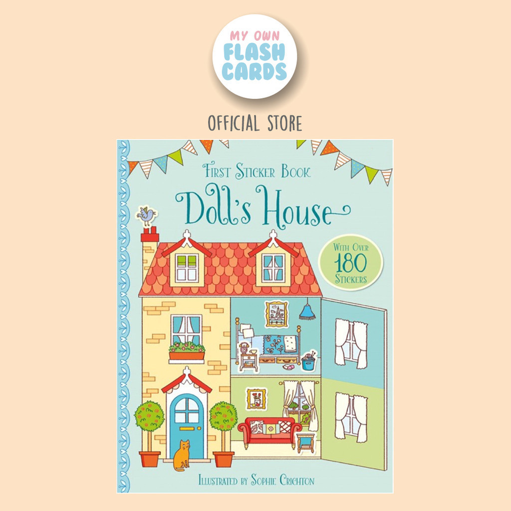 DollHouse - Sticker Book Activity Book Rumah Tempel Stiker Buku Import Belajar Doll House Children K