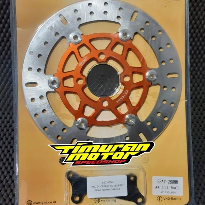 READY PIRINGAN CAKRAM VND AK111 RACE BEAT  VARIO  SCOOPY 260 MM ORANGE ORIGINAL