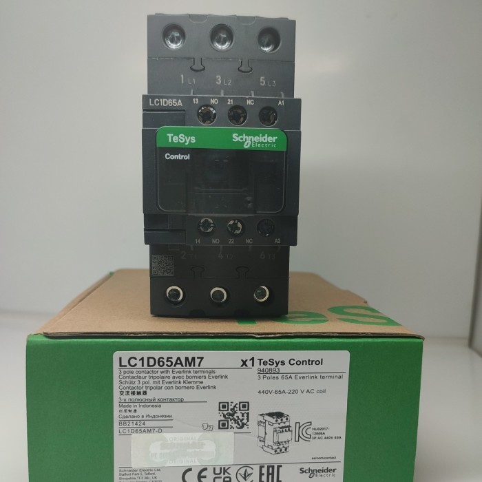kontaktor Schneider LC1D65a m7 contactor LC1D65am7 LC1D65 am7 - 220V