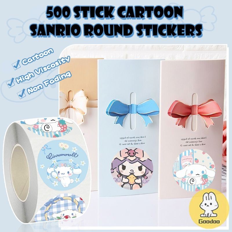 

Stiker Perekat Anti-kering Sanrio Lucu Stiker Film Melingkar Dekorasi Kartun Buku Besar Tangan-GOO