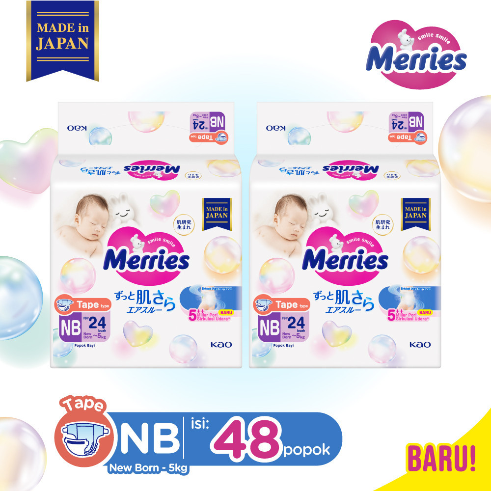 Merries Premium Popok Bayi Perekat NB 24 Twinpack