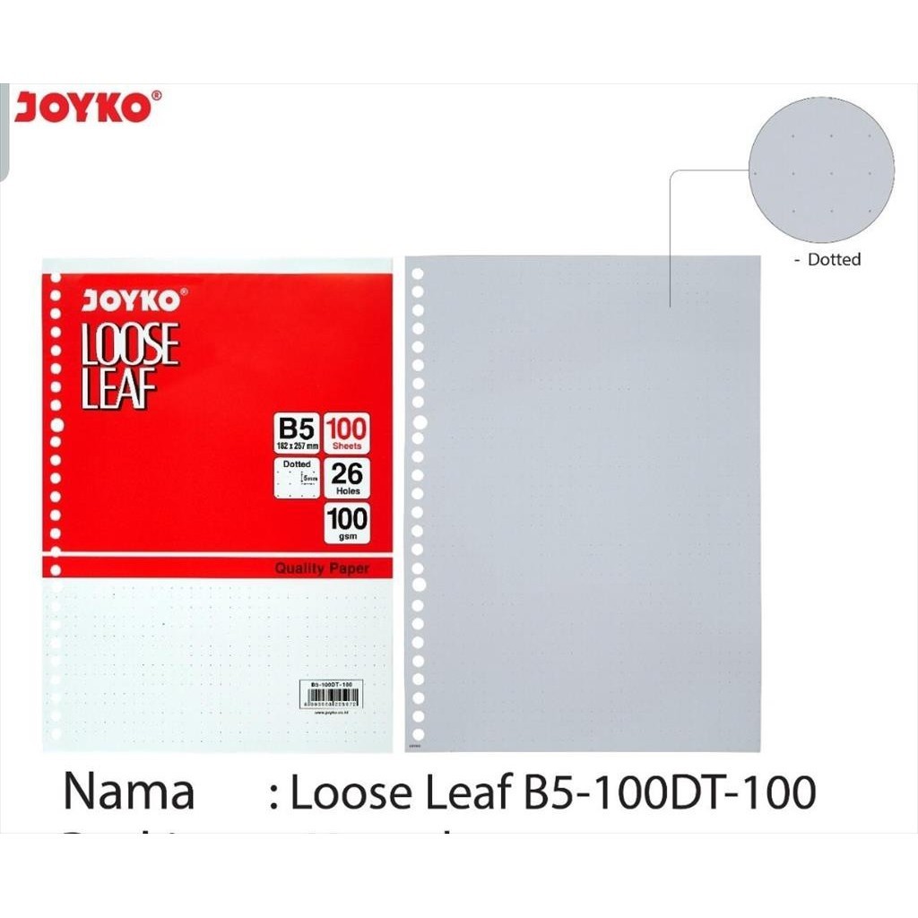 

[ATK BRO] Isi File Loose Leaf B5-100 TITIK Joyko