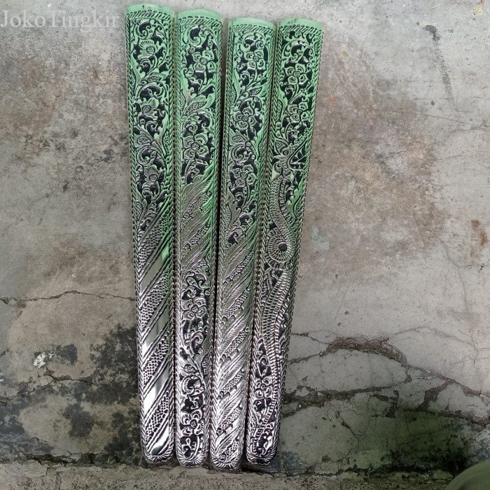 

pendok motif solo tebal 0.3mm lapis perak antik