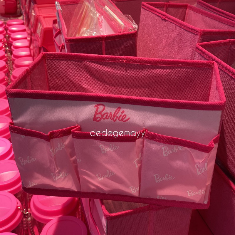 Miniso x Barbie - Storage Box 3 Sekat Barbie Kotak Penyimpanan
